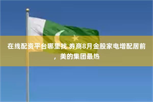在线配资平台哪里找 券商8月金股家电增配居前,美的集团最热