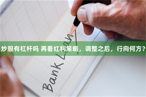 炒股有杠杆吗 再看红利策略,调整之后,行向何方?