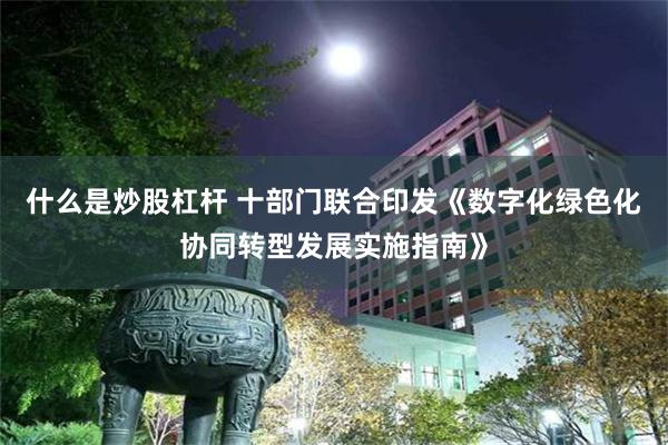 什么是炒股杠杆 十部门联合印发《数字化绿色化协同转型发展实施指南》