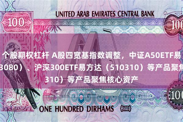 个股期权杠杆 A股四宽基指数调整，中证A50ETF易方达（563080）、沪深300ETF易方达（510310）等产品聚焦核心资产
