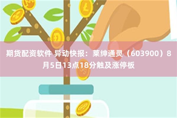 期货配资软件 异动快报：莱绅通灵（603900）8月5日13点18分触及涨停板