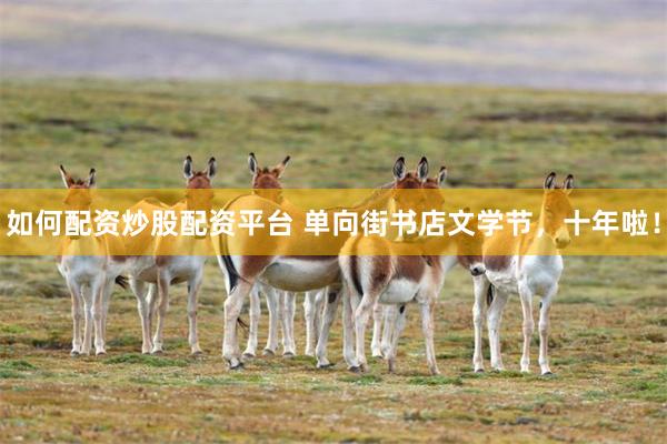如何配资炒股配资平台 单向街书店文学节,十年啦!