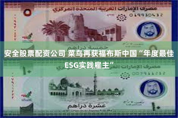 安全股票配资公司 菜鸟再获福布斯中国“年度最佳ESG实践雇主”