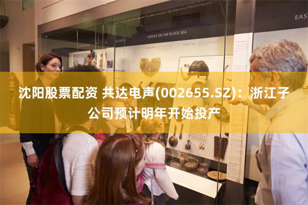 沈阳股票配资 共达电声(002655.SZ)：浙江子公司预计明年开始投产
