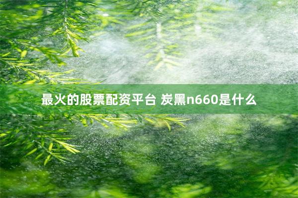 最火的股票配资平台 炭黑n660是什么