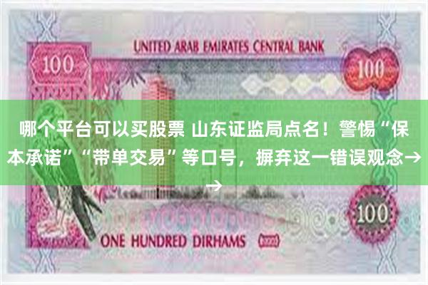 哪个平台可以买股票 山东证监局点名！警惕“保本承诺”“带单交易”等口号，摒弃这一错误观念→