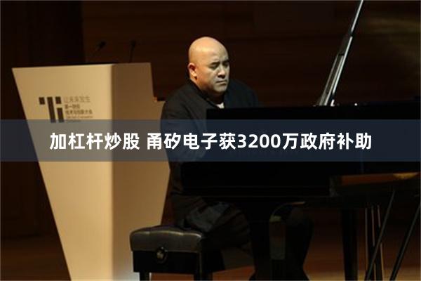 加杠杆炒股 甬矽电子获3200万政府补助