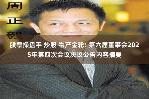 股票操盘手 炒股 物产金轮: 第六届董事会2025年第四次会议决议公告内容摘要